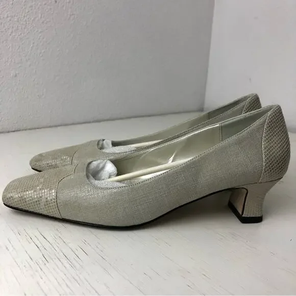 Proxy Viola linen leather beige kitten heel shoe size 6 - Picture 13 of 13